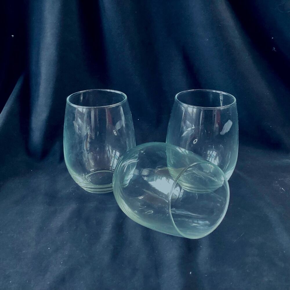 Set of 3 Stemless Wine Glasses